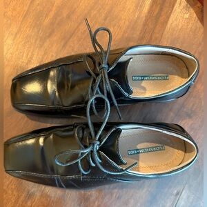 Boy’s Florsheim Black Leather Lace-Up Oxfords